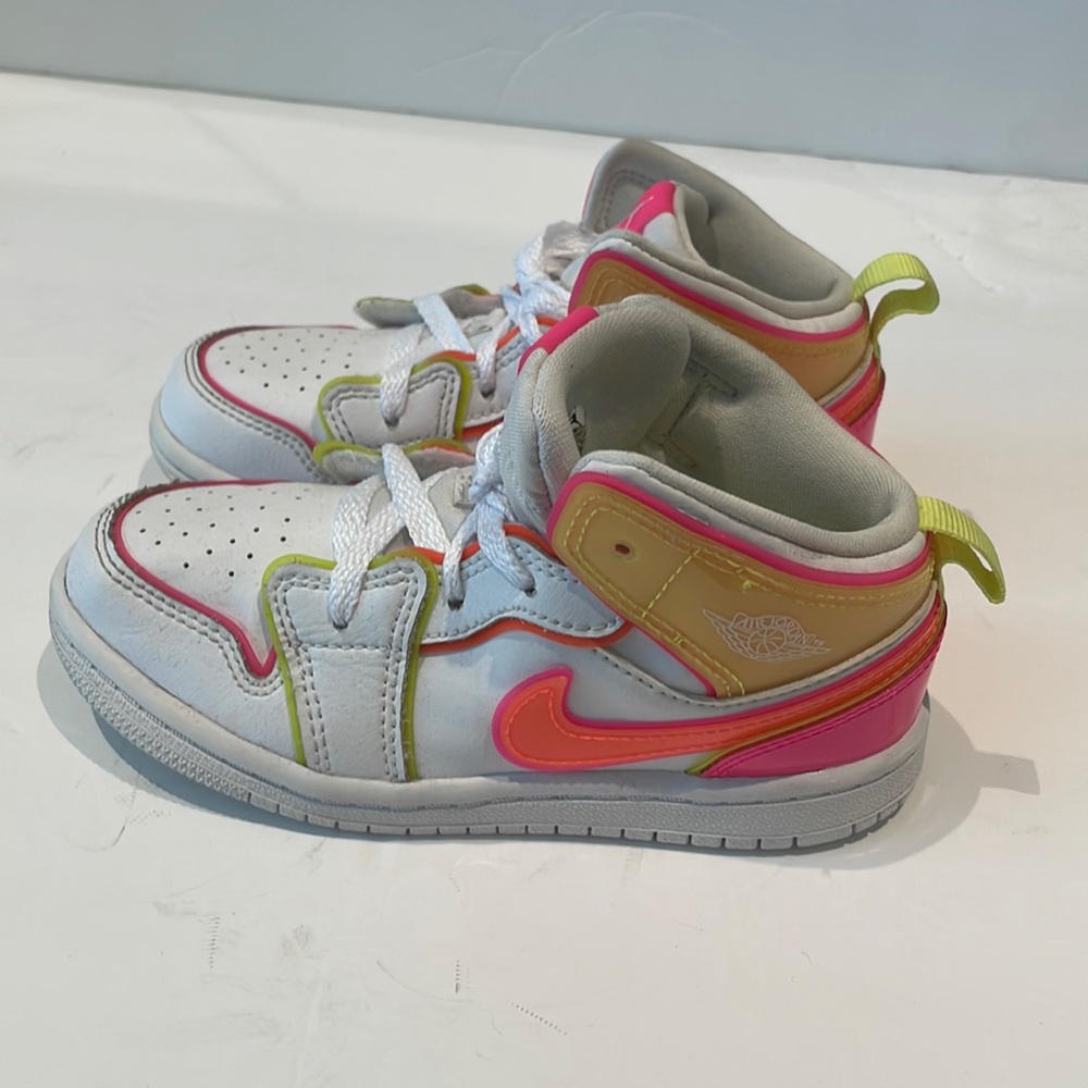 Nike Jordan neon glow sneakers high tops for girl size 10c